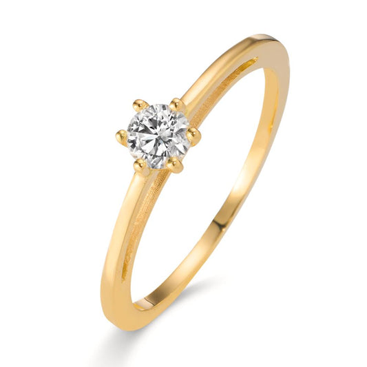 Anillo solitario 750/oro amarillo de 18 quilates Diamante cultivado en laboratorio 0.20 ct