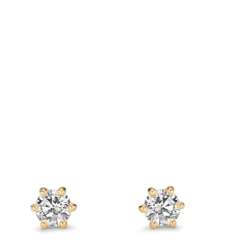 Pendientes 750/oro amarillo de 18 quilates Diamante cultivado en laboratorio 0.40 ct, 2 piedras Ø4.4 mm