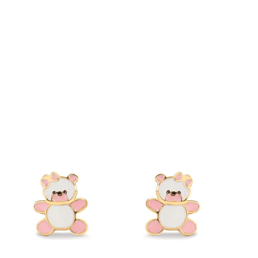 Pendientes Oro amarillo de 375/9K Pintado/lacado Oso de peluche Ø6 mm