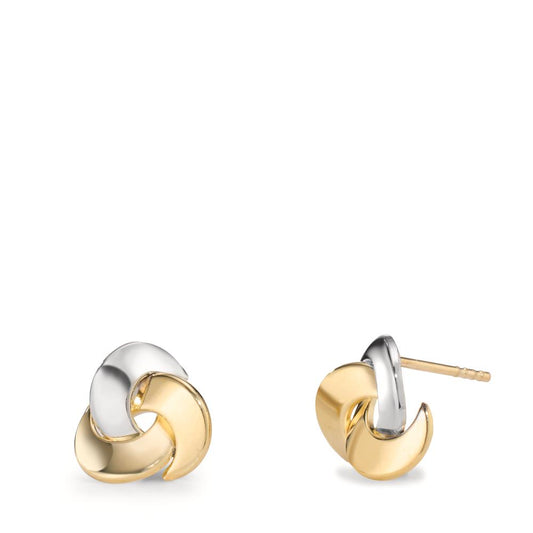 Pendientes Oro amarillo de 375/9K, Oro blanco de 375/9 quilates Ø9.5 mm