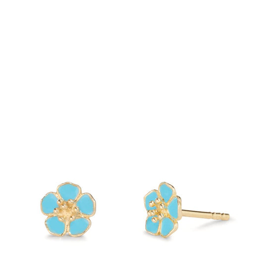 Pendientes Oro amarillo de 375/9K Pintado/lacado Flor Ø5.5 mm