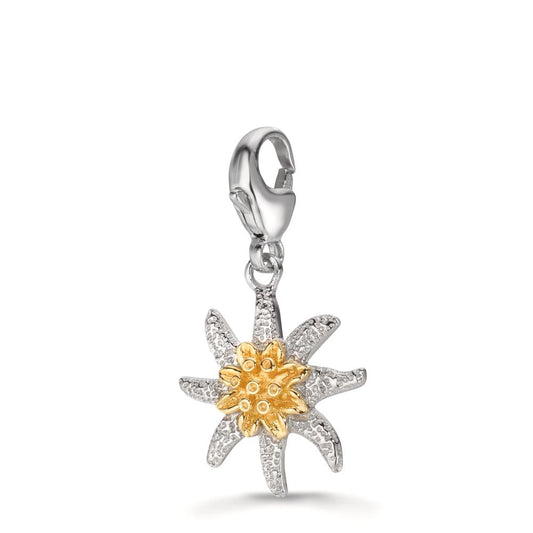 Charms Plata Amarillo Bicolor Edelweiss Ø15 mm