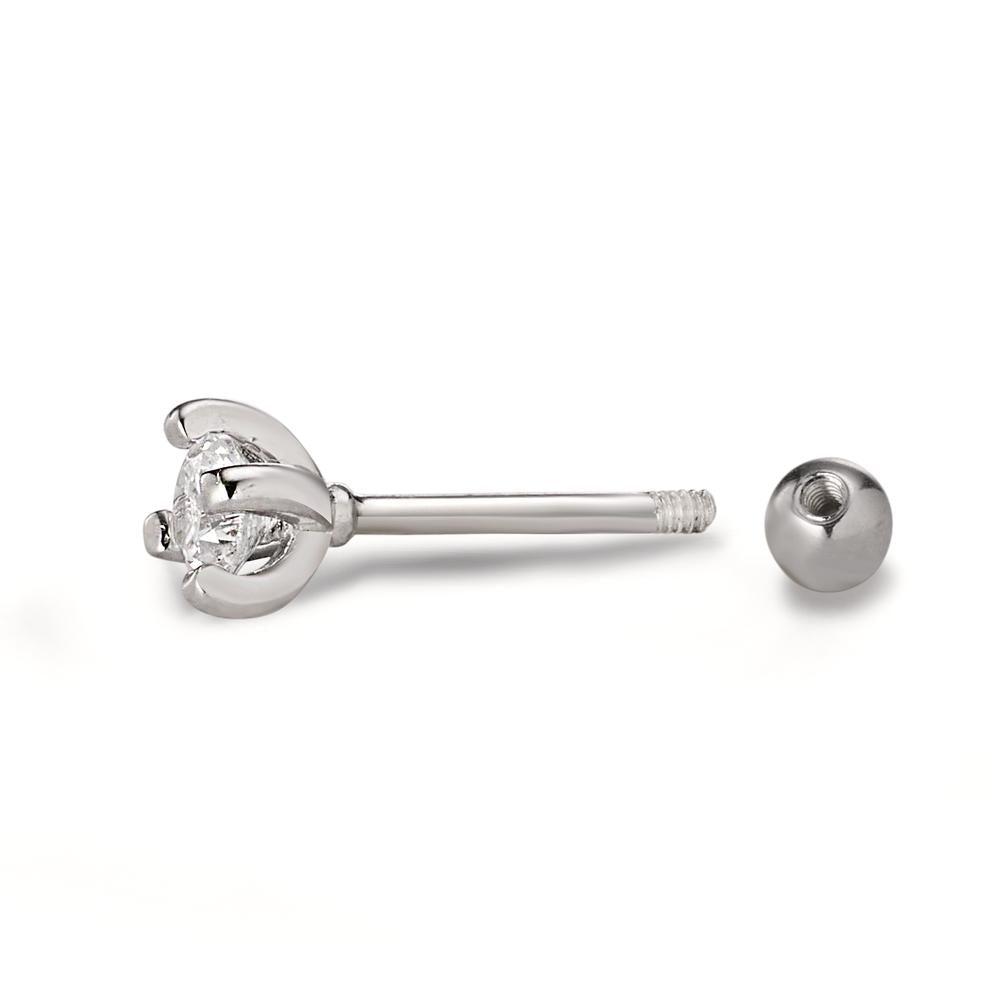 Piercing Plata Circonita Rodio plateado Ø4 mm