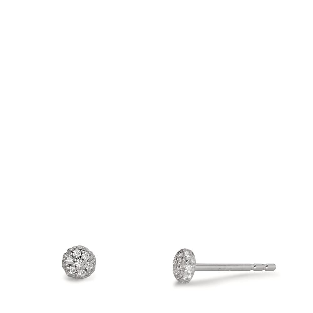 Pendientes Plata Circonita Rodio plateado Ø4 mm