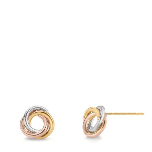 Pendientes Oro amarillo de 375/9K, Oro blanco de 375/9 quilates, Oro rojo 375/9K nodo Ø8 mm