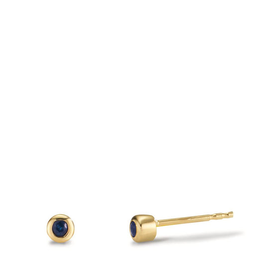 Pendientes Oro amarillo de 375/9K Zafiro 2 piedras Ø3 mm