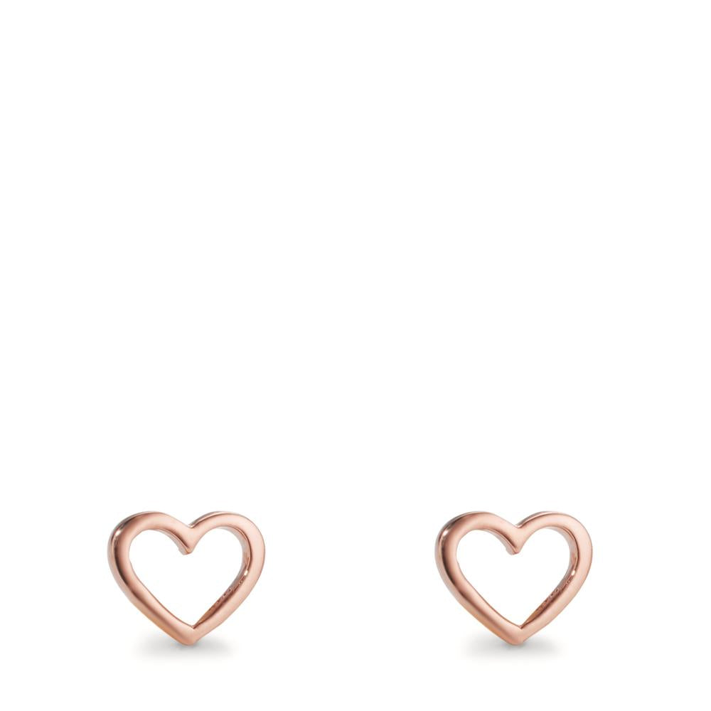 Pendientes Plata Rosa Dorado Corazón Ø6.5 mm