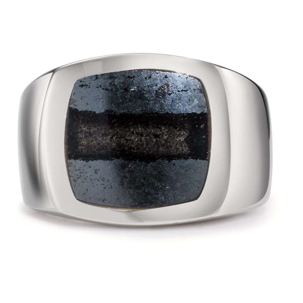 Anillo de dedo Plata Hematites Rodio plateado